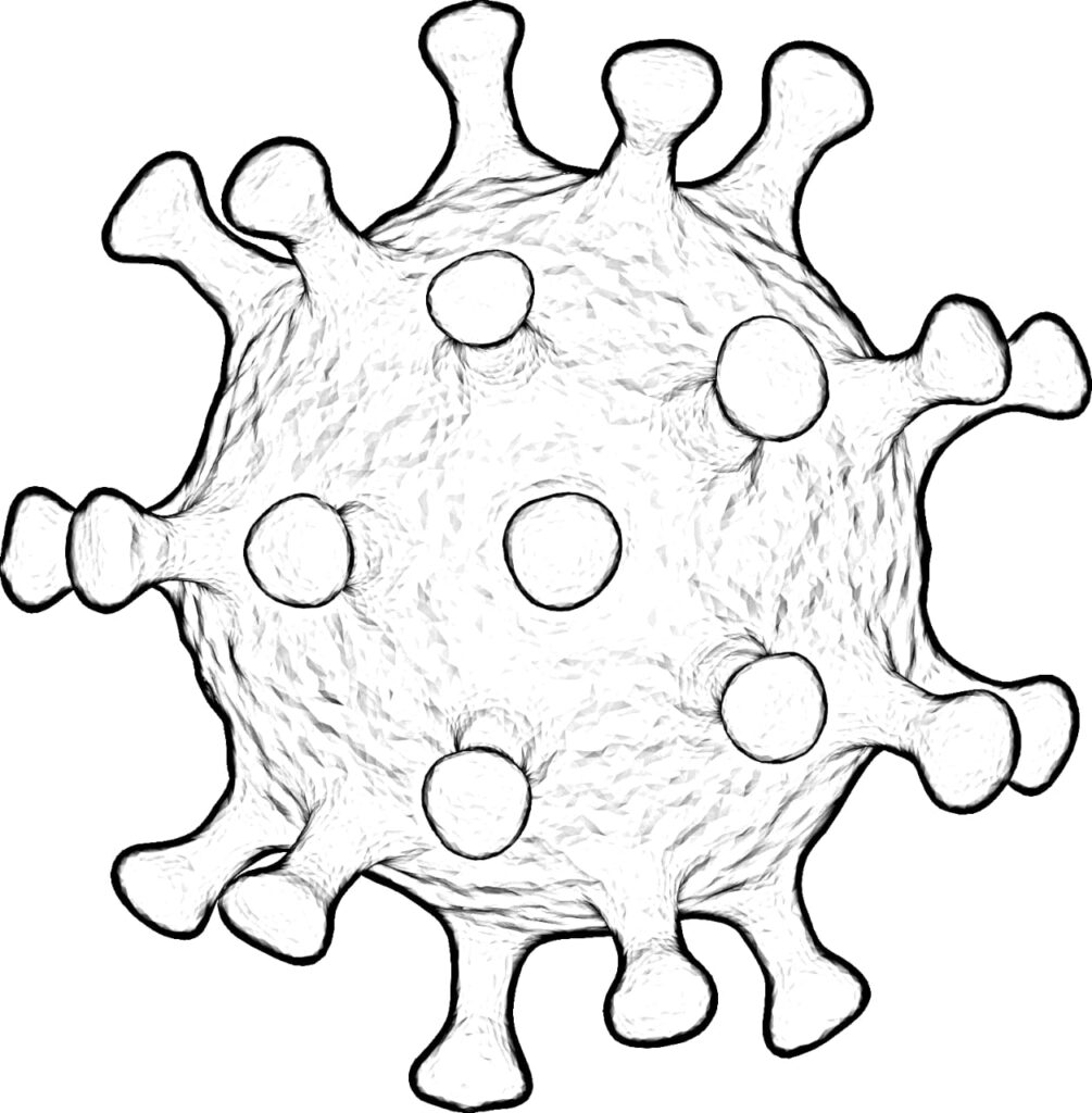 Easy drawing of a virus