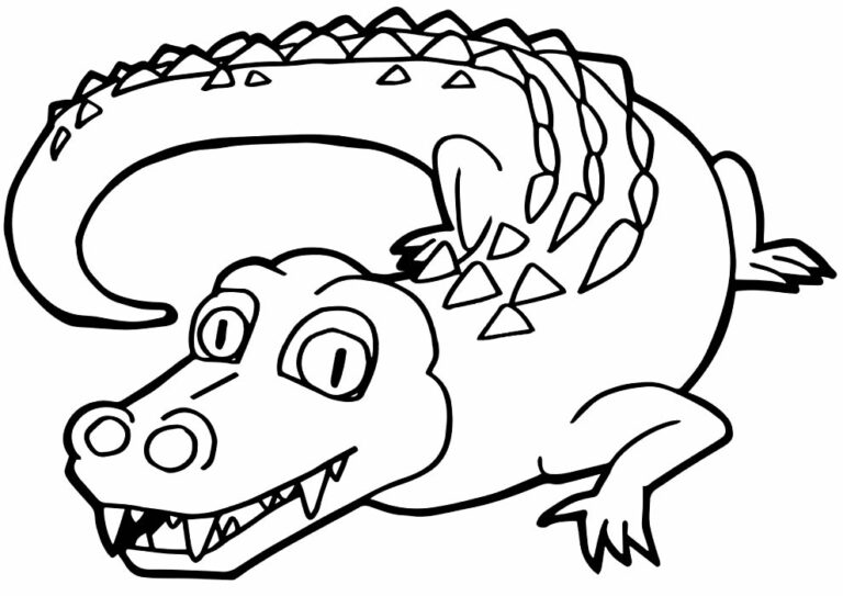 Free Alligator Coloring Page – Colorless Drawings