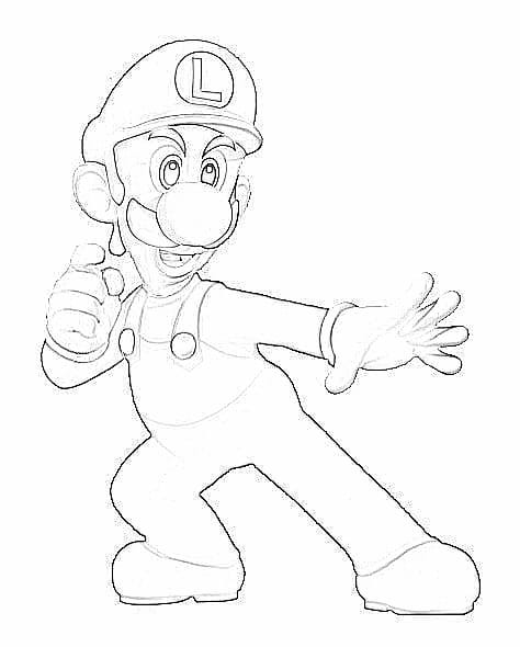 Luigi coloring pages