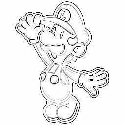 Luigi jumping coloring page