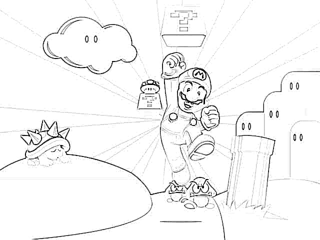 Mario jumping coloring page