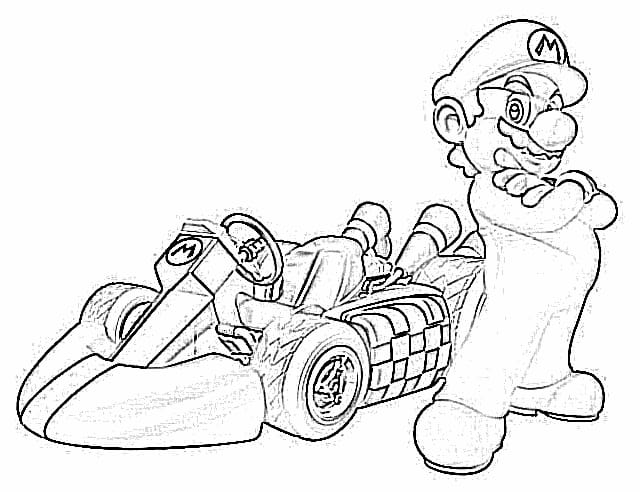 Mario kart coloring page