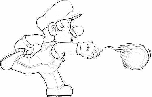 Mario throwing a fireball coloring page