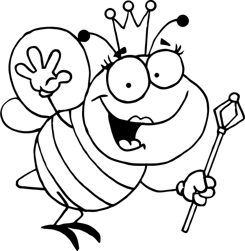 Queen bee coloring page