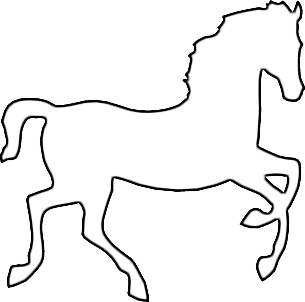 Silhouette of a horse for coloring