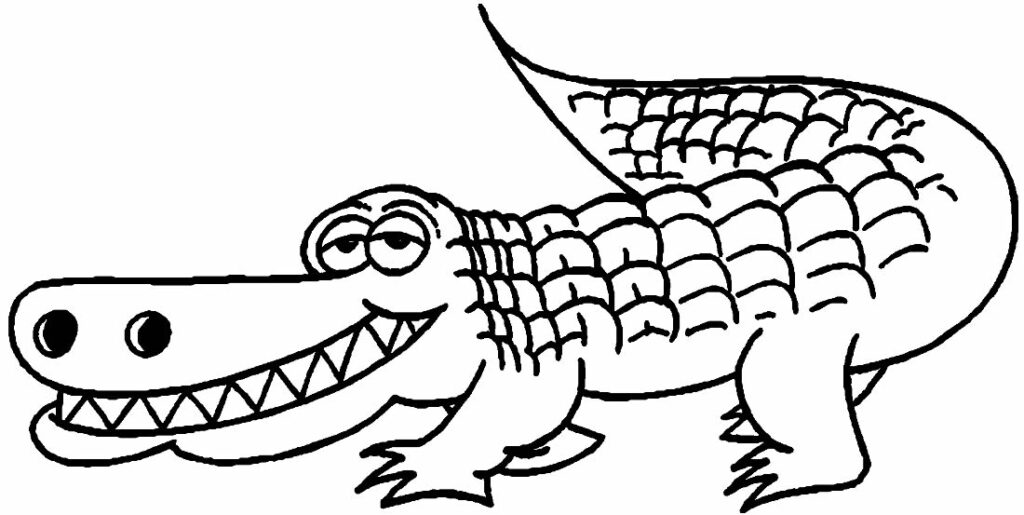 Smiling Alligator coloring page