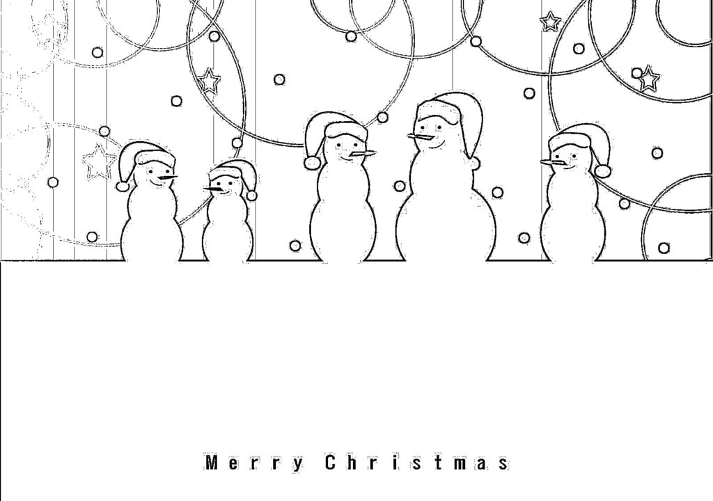 Snowmen at christmas coloring page