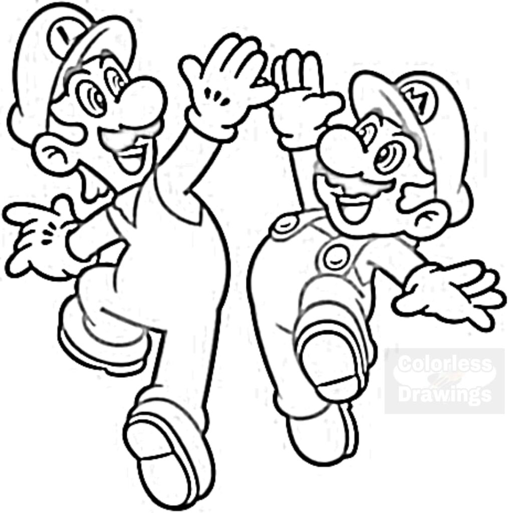 Super mario and luigi coloring pages