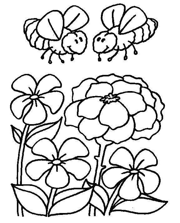 Two bees for coloring, Cute bees