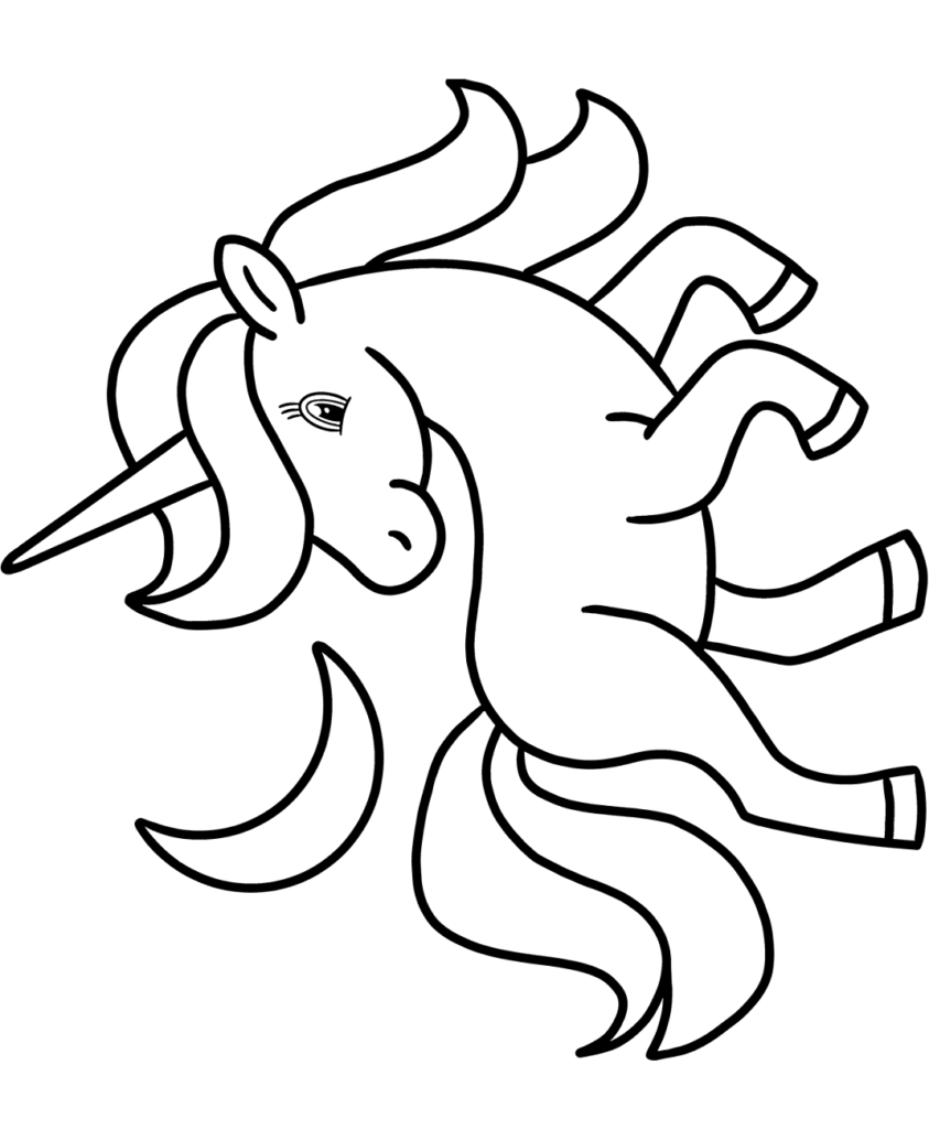 Unicorn coloring page printable free