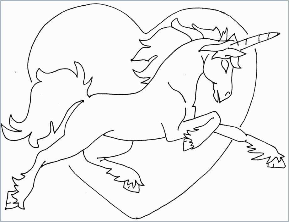 Unicorn with heart coloring page