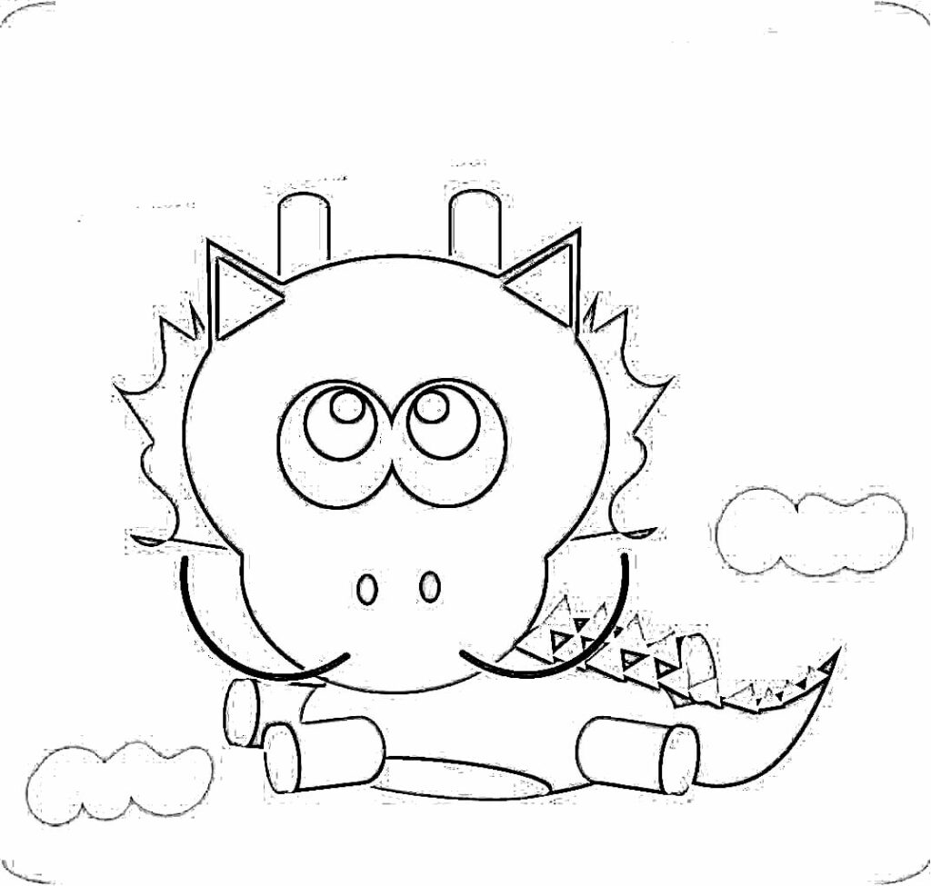 Baby dragon coloring page, Drawing of a baby dragon
