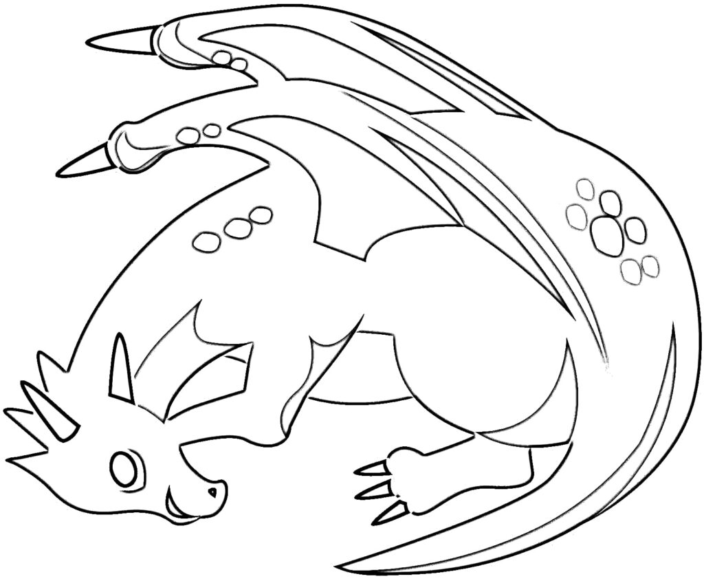 Big dragon coloring pages – Colorless Drawings