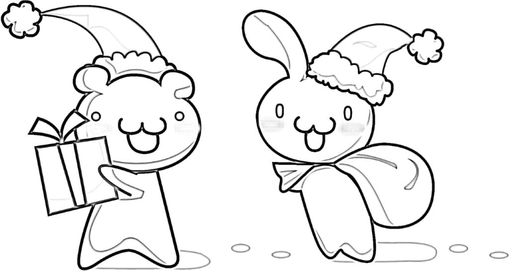 Christmas teddy bear coloring pages free