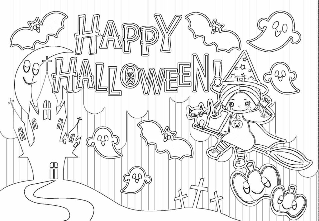 Cute halloween coloring pages