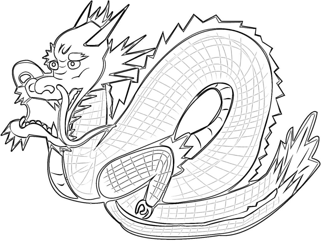 Dragon coloring page easy