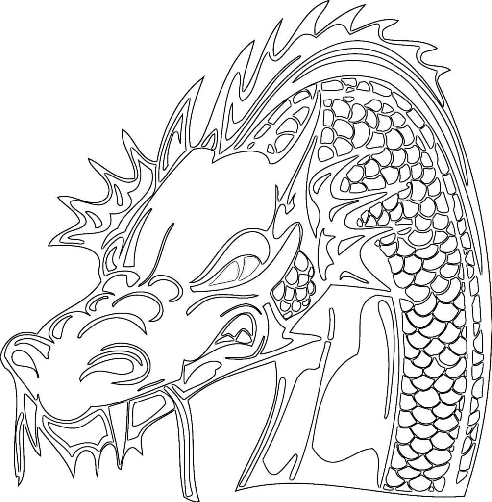 Dragon coloring pages for adults