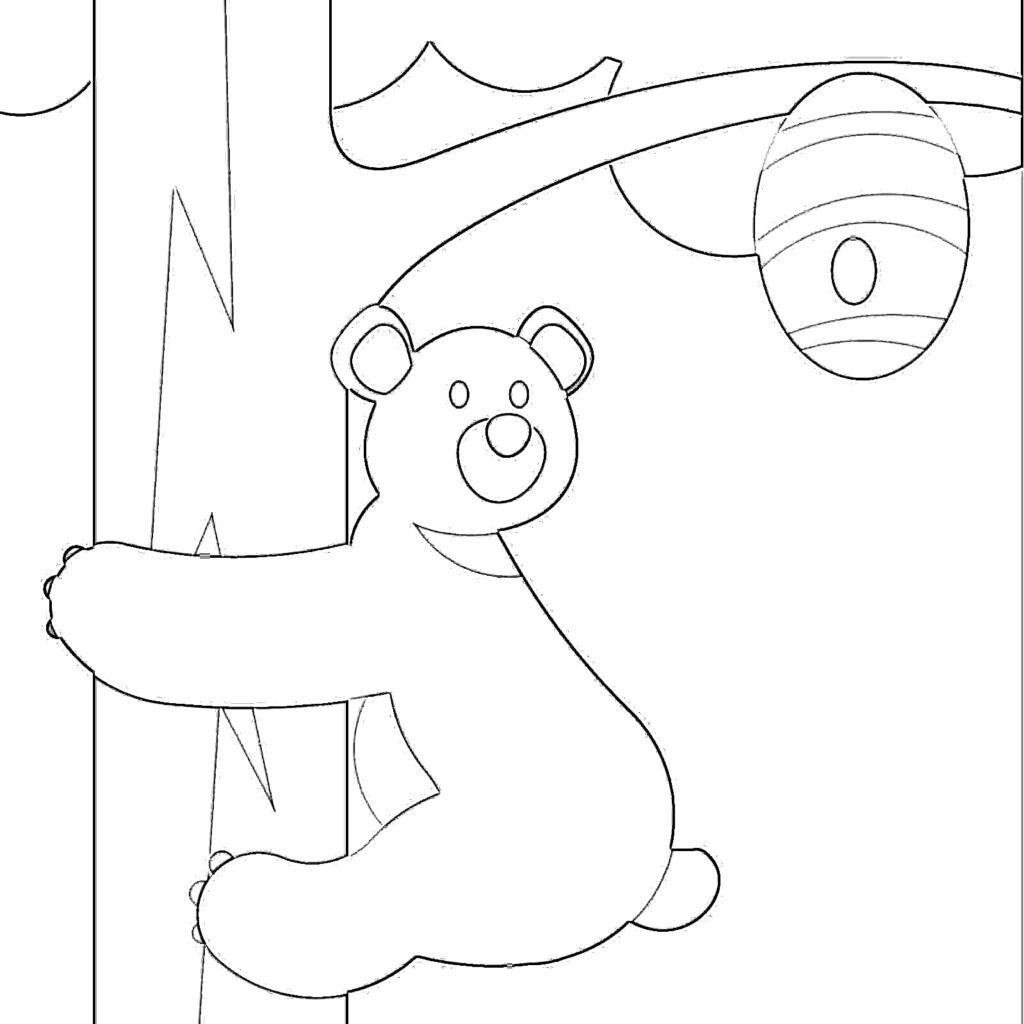 Fat bear coloring page
