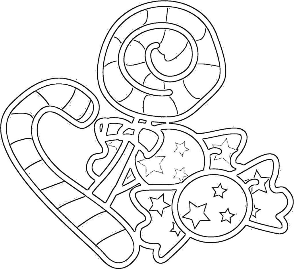 Halloween candy coloring page