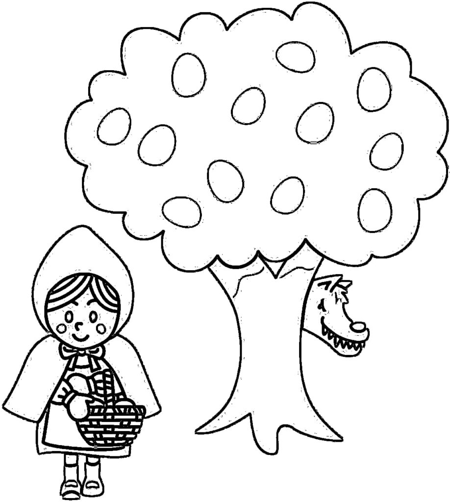 Little red riding hood wolf coloring pages