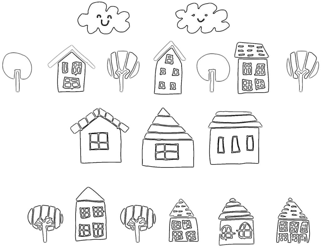 Small house coloring page