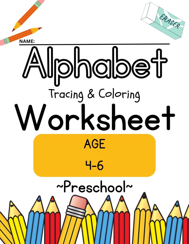 ABC Tracing & Coloring Workbook Cover Ages 4-6