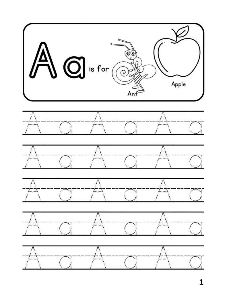 Alphabet (A) Tracing Adventures Coloring Fun for Ages 4-6