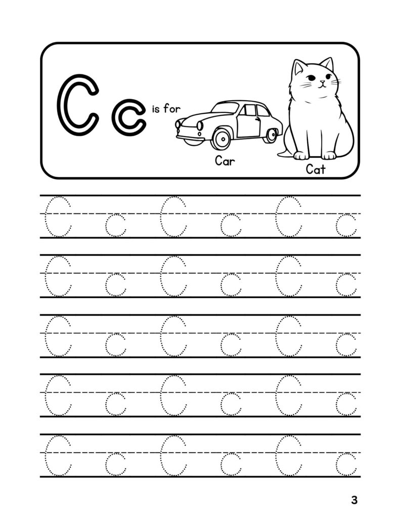 Alphabet (C) Tracing Adventures Coloring Fun for Ages 4-6