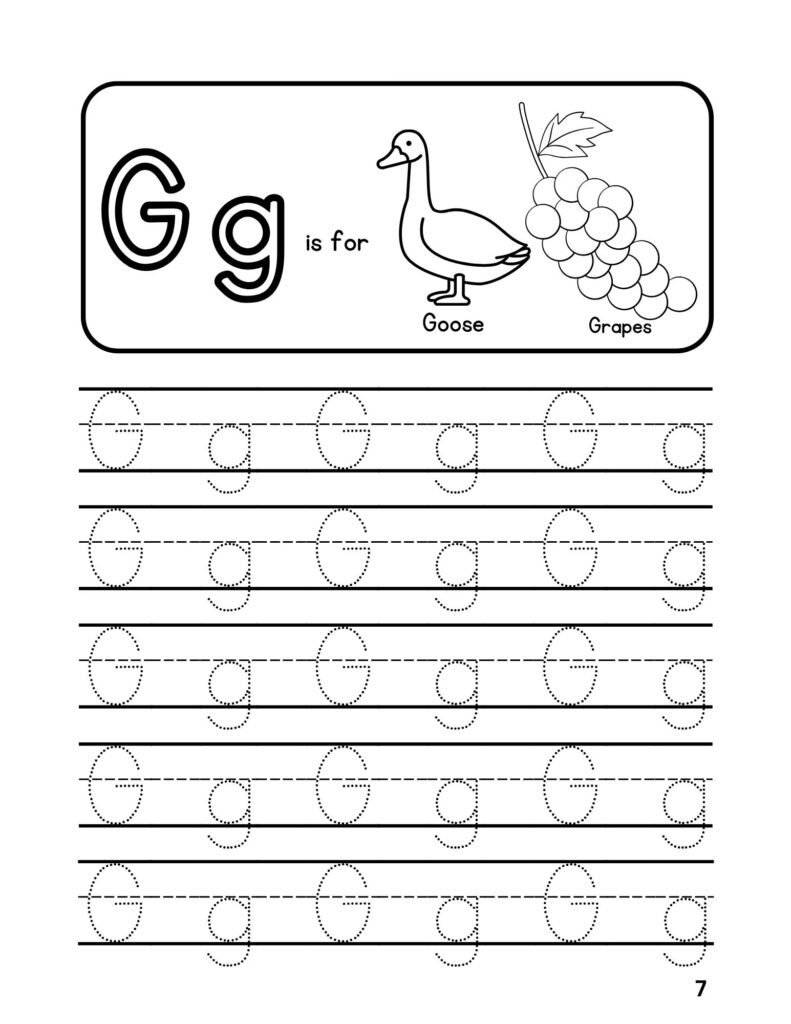 Alphabet (G) Tracing Adventures Coloring Fun for Ages 4-6