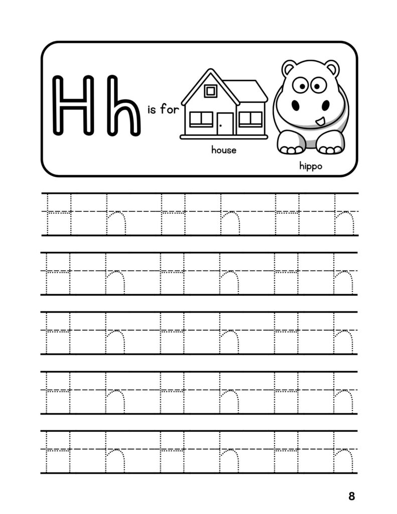 Alphabet (H) Tracing Adventures Coloring Fun for Ages 4-6