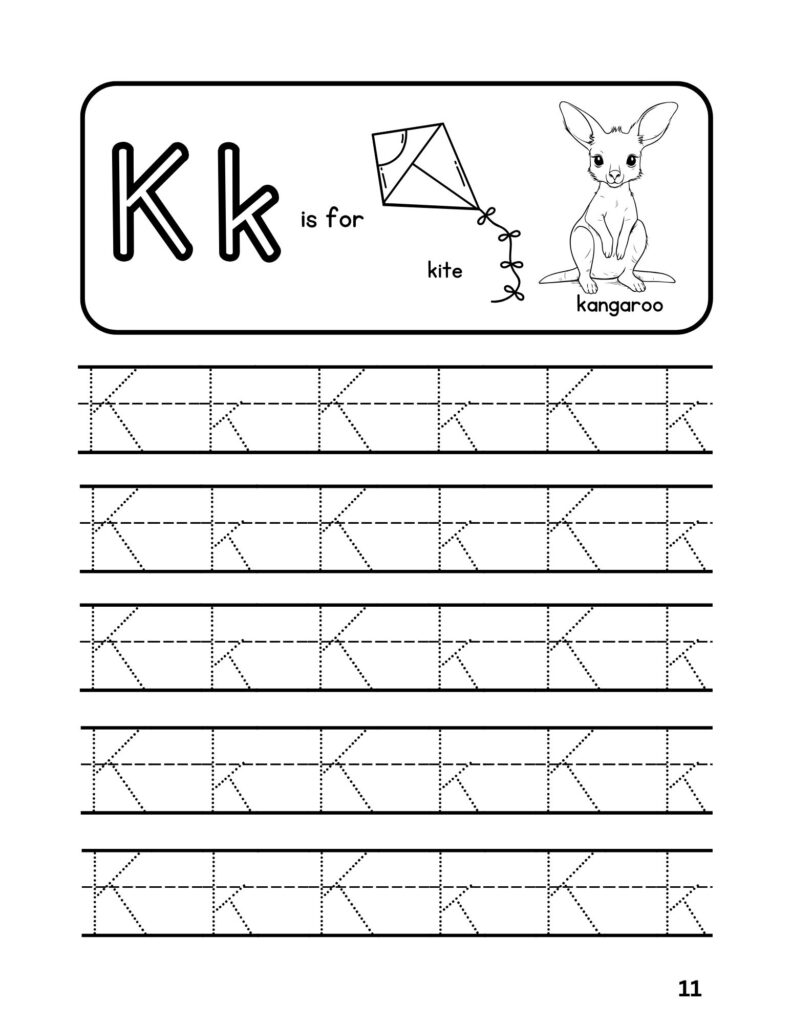 Alphabet (K) Tracing Adventures Coloring Fun for Ages 4-6