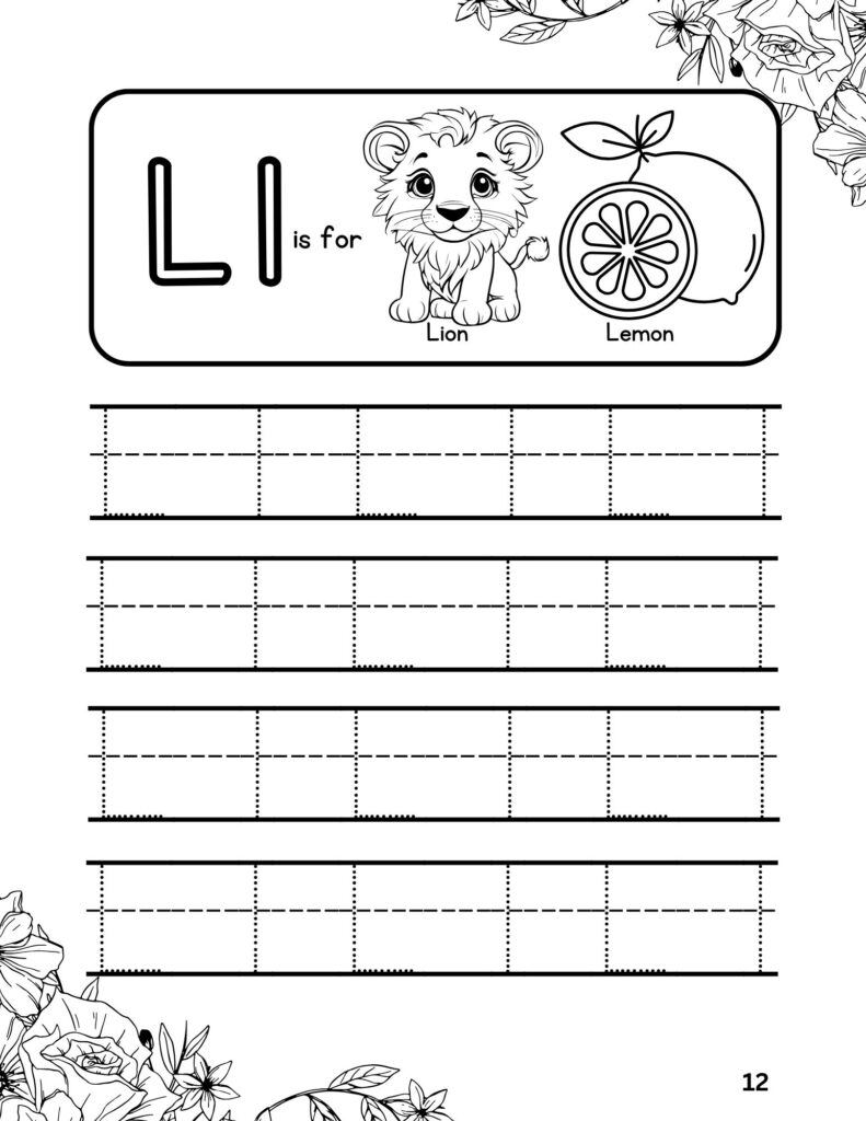 Alphabet (L) Tracing Adventures Coloring Fun for Ages 4-6