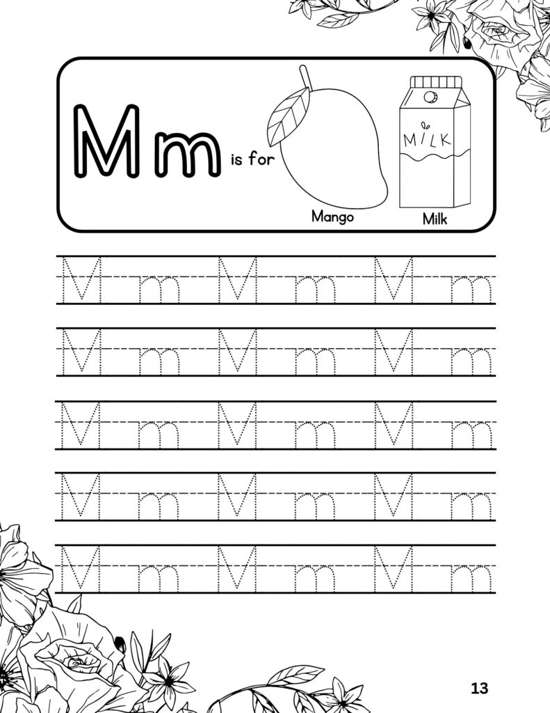 Alphabet (M) Tracing Adventures Coloring Fun for Ages 4-6