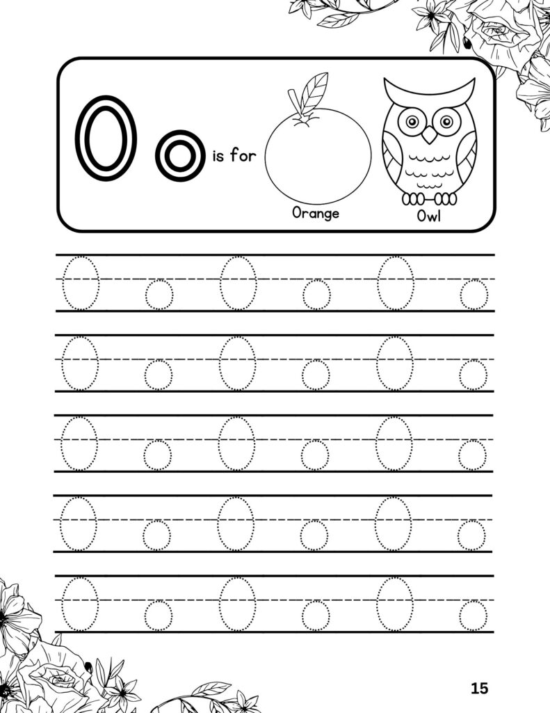 Alphabet (O) Tracing Adventures Coloring Fun for Ages 4-6