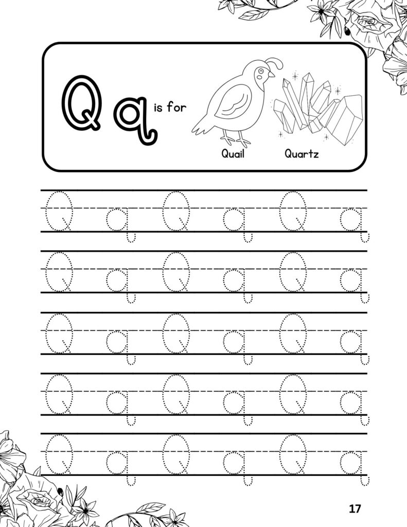 Alphabet (Q) Tracing Adventures Coloring Fun for Ages 4-6