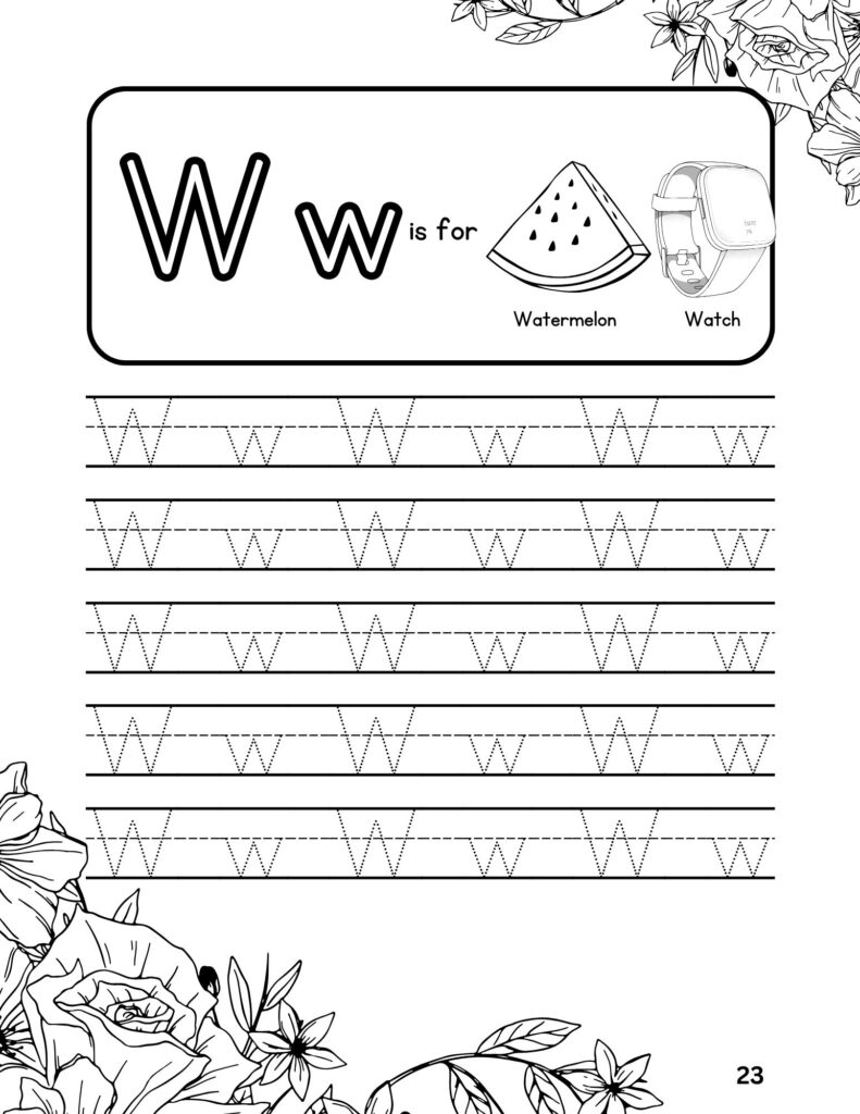Alphabet (W) Tracing Adventures Coloring Fun for Ages 4-6