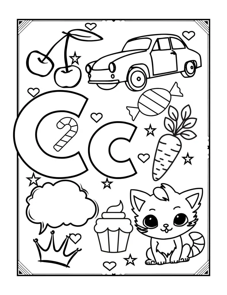 Drawings for Kids with the Letter C