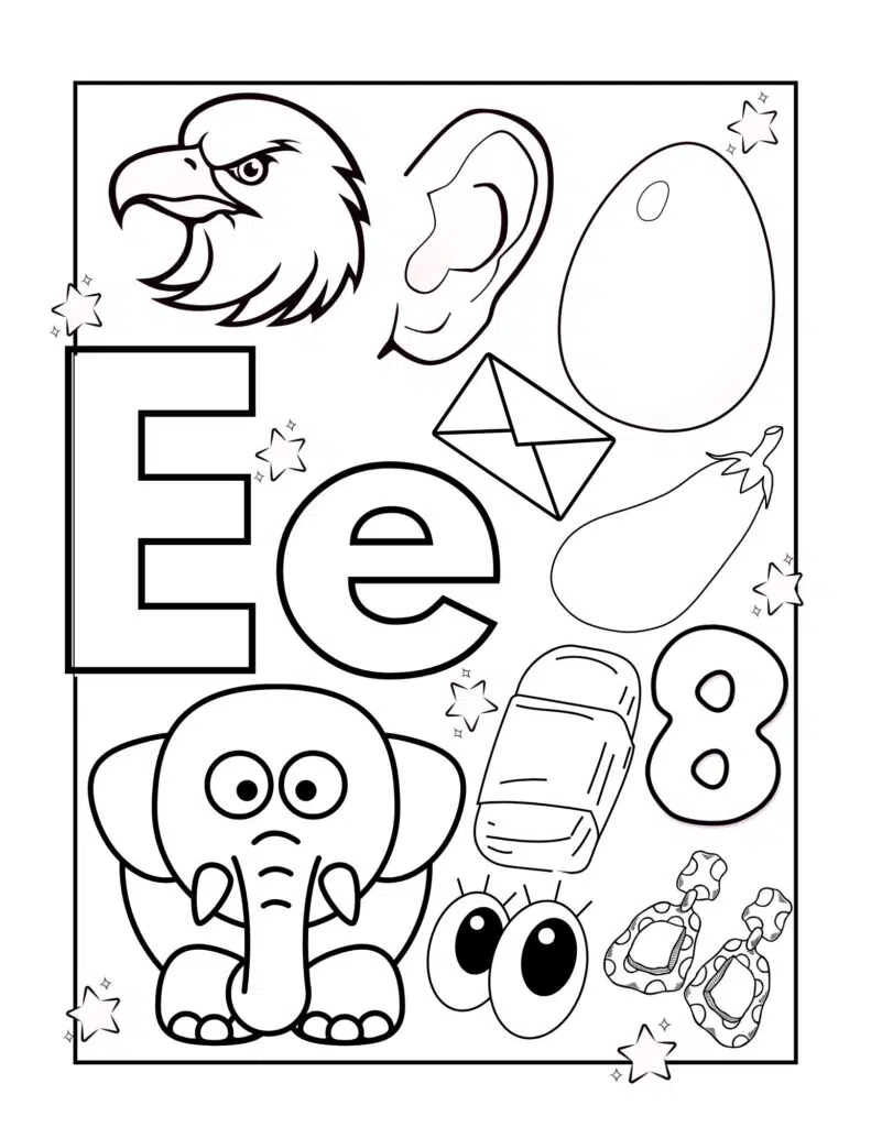 Drawings for Kids With the Letter E