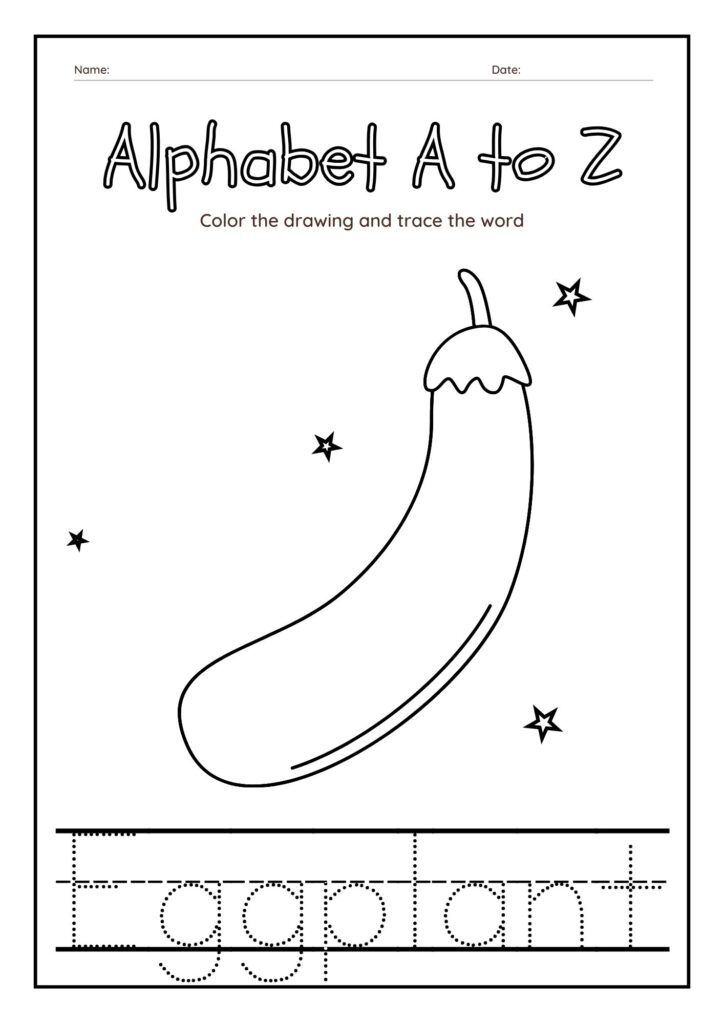 Alphabet Orchard Tracing Words with Eggplant Delight