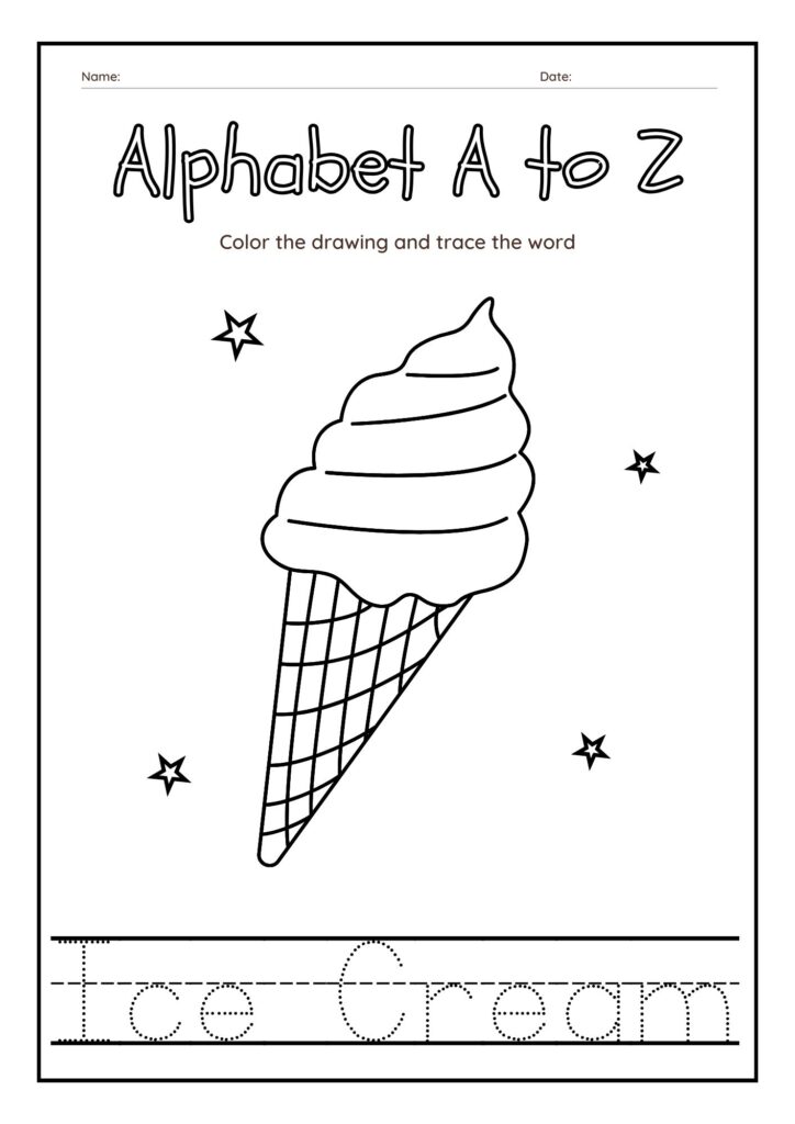 Alphabet Orchard Tracing Words with Ice Cream Delight