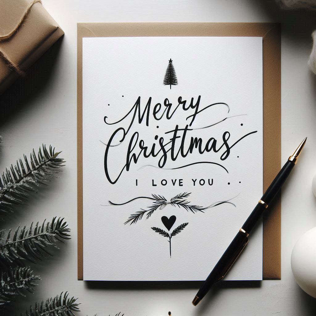 Black and white Christmas message