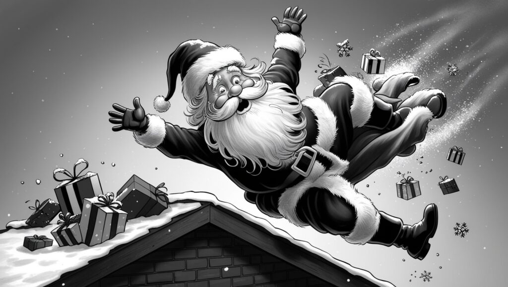 Santa falling