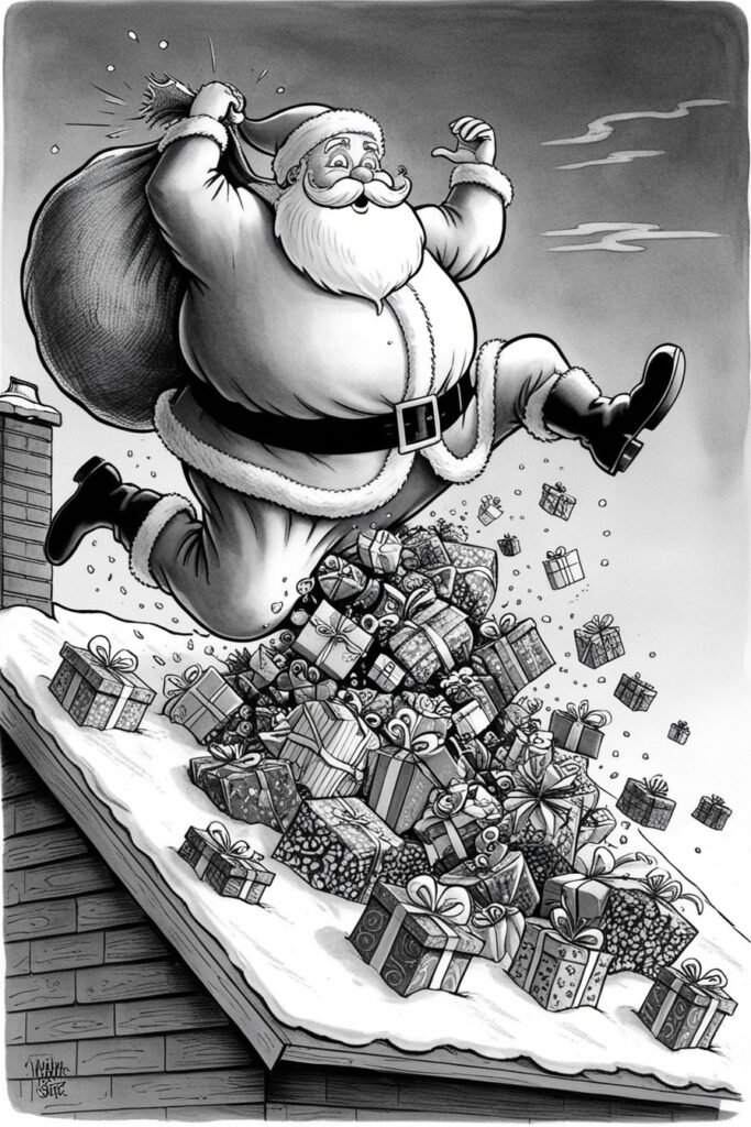 Santa tumbling art