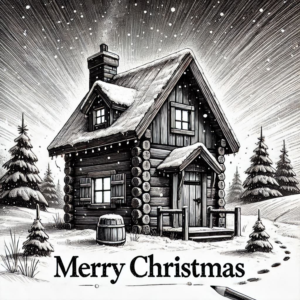 Silent night wooden house art