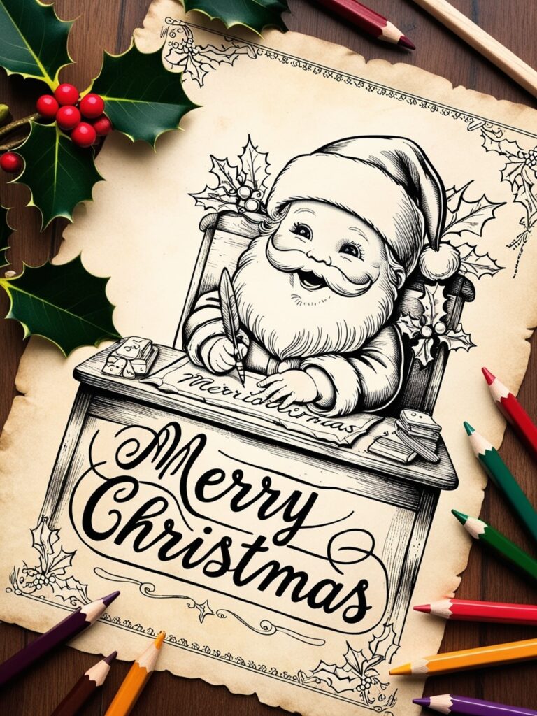 baby Santa Claus drawing to color